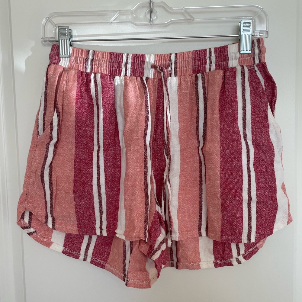 Pink and White Flowy Shorts